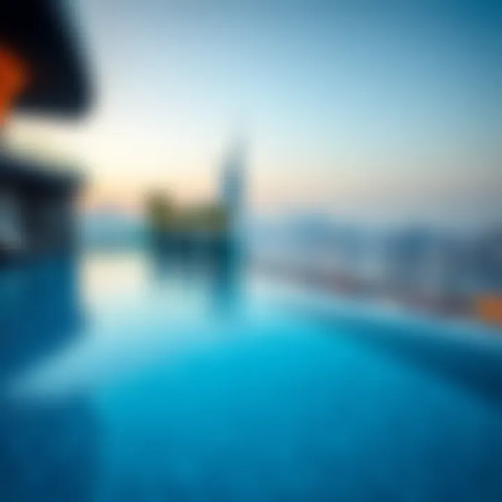 Infinity pool overlooking the Dubai skyline