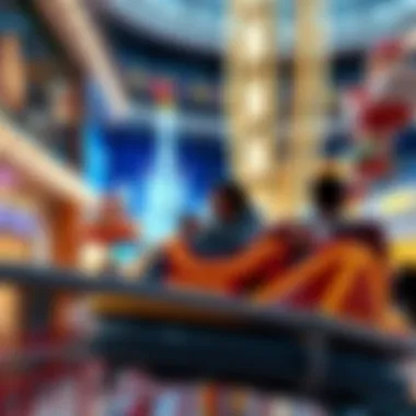 Thrilling Amusement Park Ride An exhilarating amusement park ride within Dubai Mall, capturing the thrill of the experience