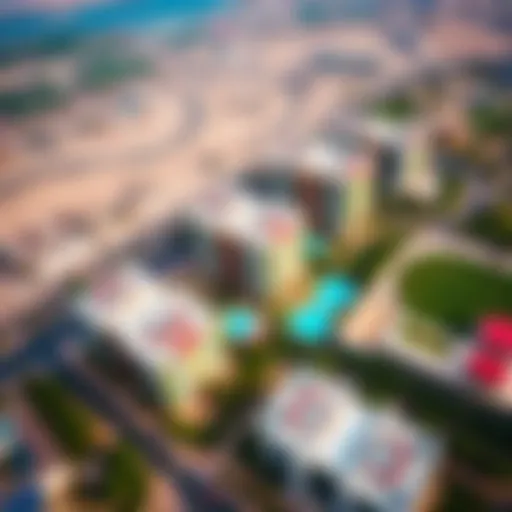 Aerial view of Dubai South showcasing Pulse Residence and surrounding areas