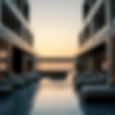 Elegant beachfront club with modern architecture