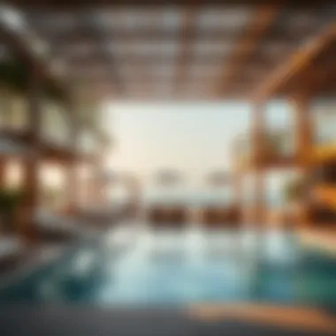 Luxurious amenities of a beach club