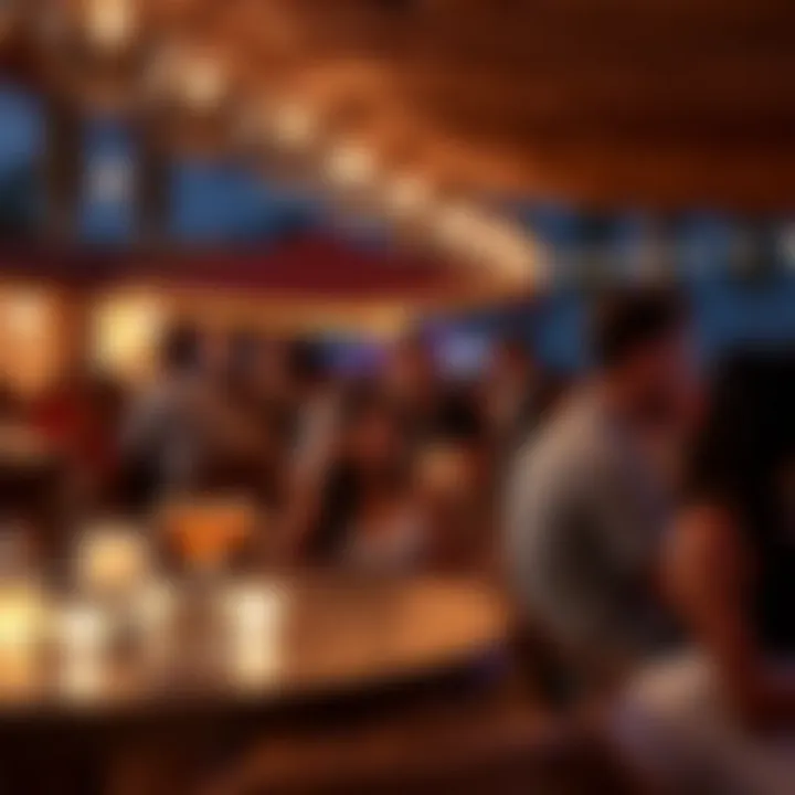 Vibrant social scene at a beach club