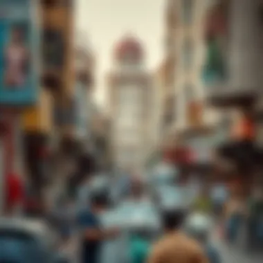 Diverse Community in Deira A vibrant street scene showcasing Deira's diverse community
