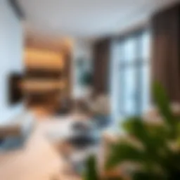 View of a modern flat in Deira with stylish interiors
