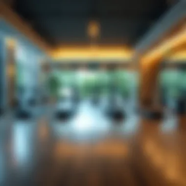 Serene Yoga Studio Atmosphere A tranquil fitness studio with yoga mats and serene ambiance