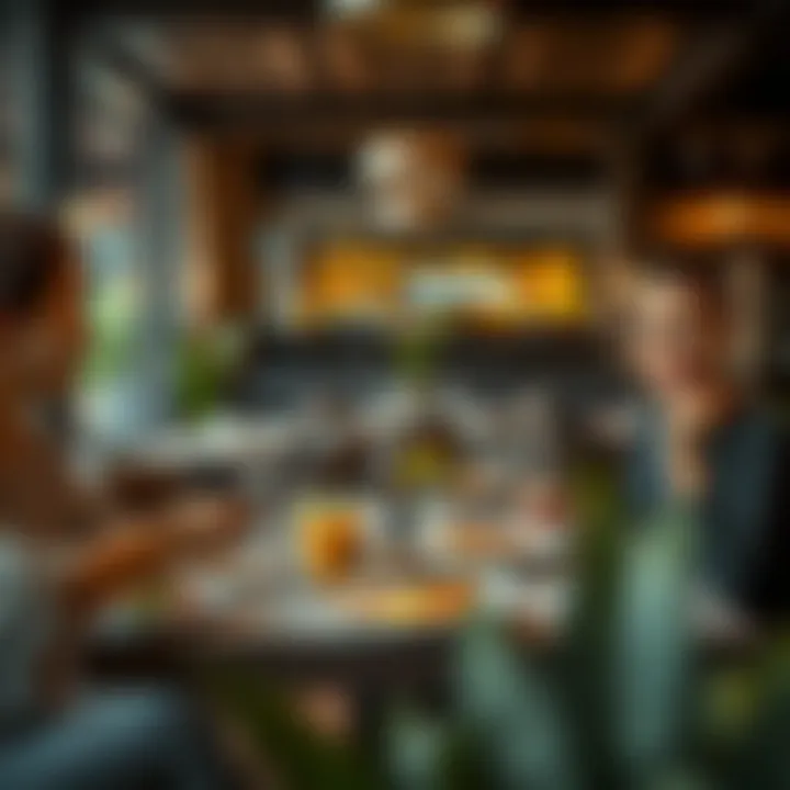 A cozy dining atmosphere with healthy meal options