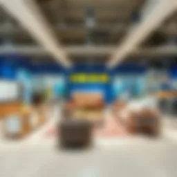 Modern IKEA showroom with innovative furniture displays
