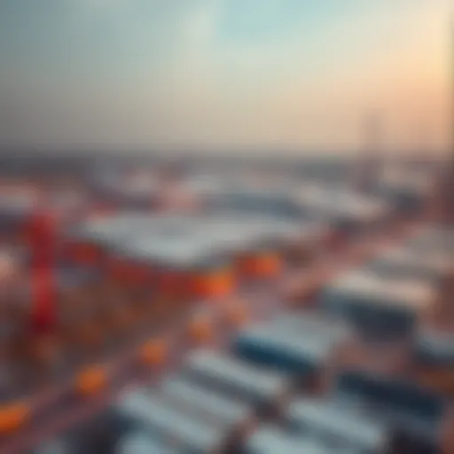 Aerial view of Dubai's industrial area showcasing factories and warehouses