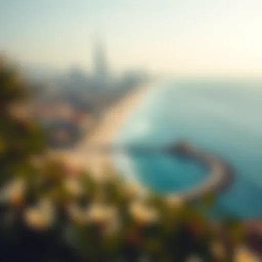 A panoramic view of Jumairah beach showcasing its clear waters and skyline