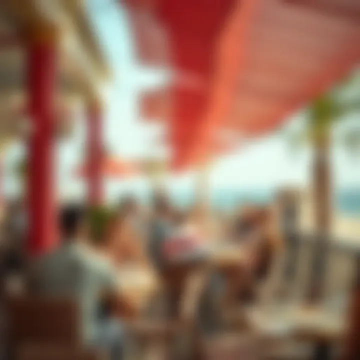 Vibrant atmosphere of patrons enjoying at Jumeirah Beach Cafe