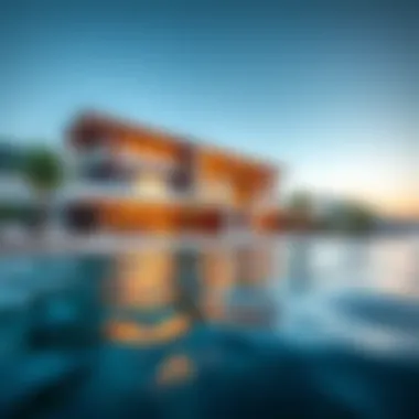 Luxurious Villa on an Island A luxurious beachfront villa on an island, showcasing modern architecture.