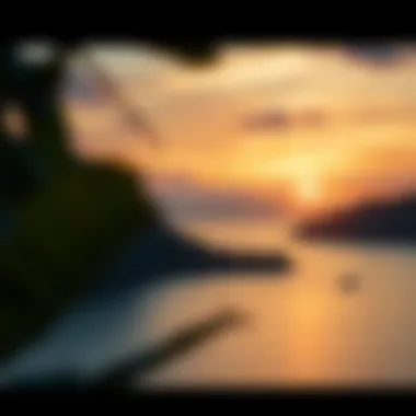 Serene Sunset Over a Secluded Island A serene sunset over a secluded island, highlighting its natural beauty.