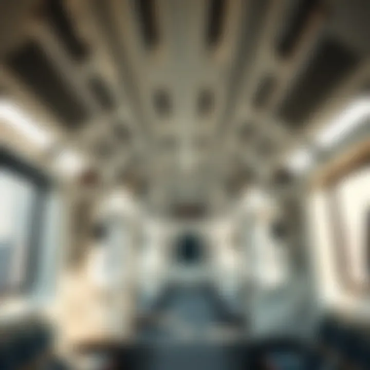 Interior of a metro train in Dubai