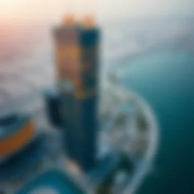 Business Bay Landscape with Prime Tower Aerial view of Business Bay showcasing Prime Tower