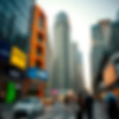 Prime Tower surrounded by vibrant city life