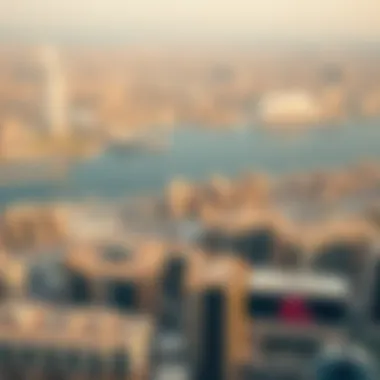 Aerial View of Dubai Sky Aerial view of Dubai skyline with prominent neighborhoods