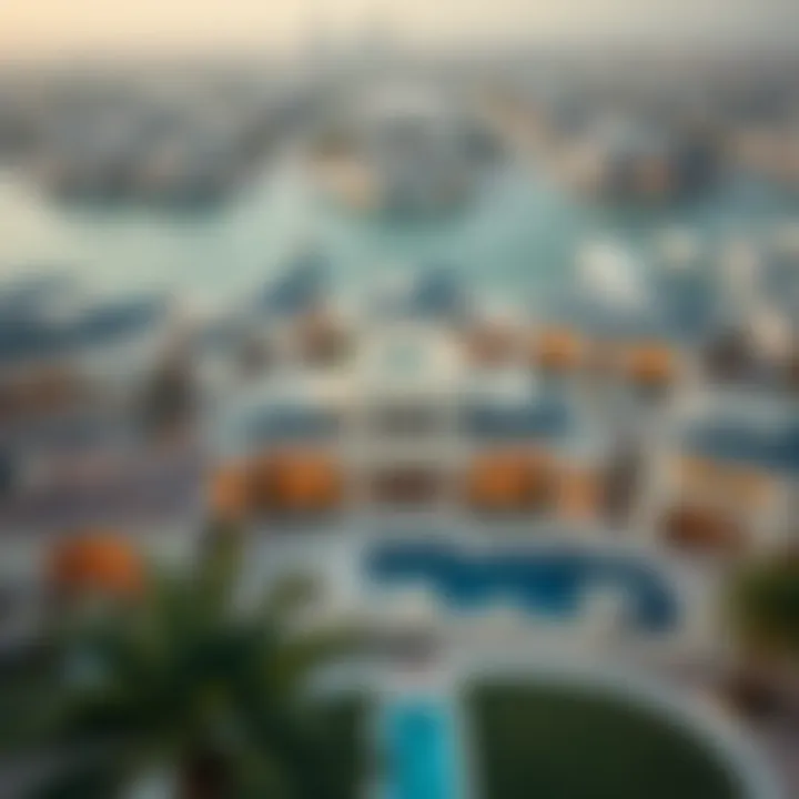 Aerial view of opulent villas in Dubai's exclusive neighborhoods