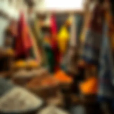 Vibrant Spices and Textiles at Souk Naif Colorful displays of spices and textiles in the market