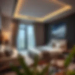 A modern studio apartment interior showcasing contemporary design