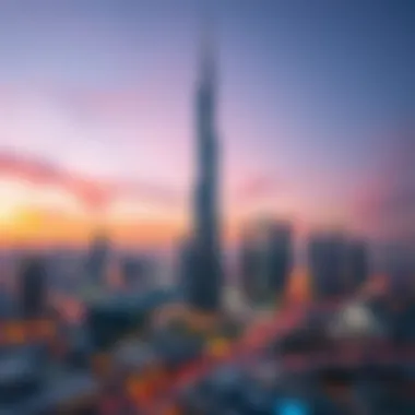 Citadel Tower in Dubai's Urban Landscape Vibrant cityscape featuring the Citadel Tower within Dubai's skyline