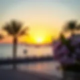 Panoramic view of the Ajman Corniche at sunset showcasing the coastal beauty