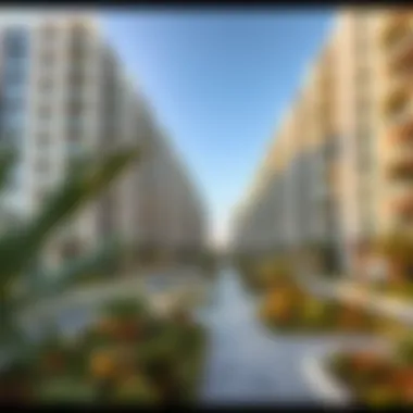 Modern Apartment Buildings with Green Spaces Modern apartment buildings with green spaces in Dubai
