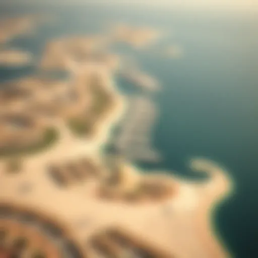 Aerial view of the Palm Islands showcasing their unique design