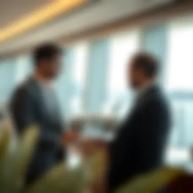 Investors Analyzing Property Opportunities Investors analyzing property opportunities in the Dubai Palm