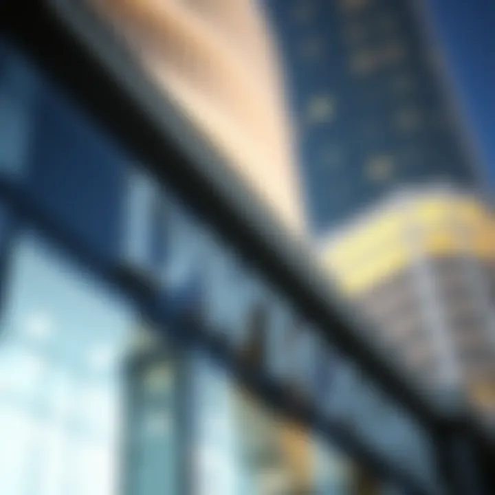 Architectural details of the Dubai World Trade Centre facade