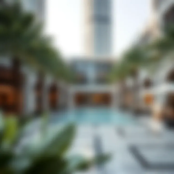 Surrounding area of the Dubai World Trade Centre with modern amenities