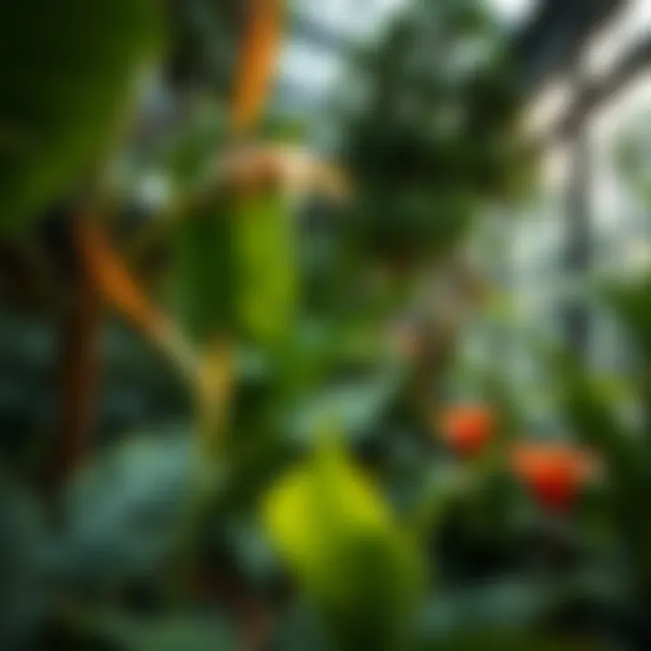 Exotic flora showcasing biodiversity in an indoor setting
