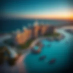 Stunning aerial view showcasing the architectural grandeur of the Royal Atlantis Resort