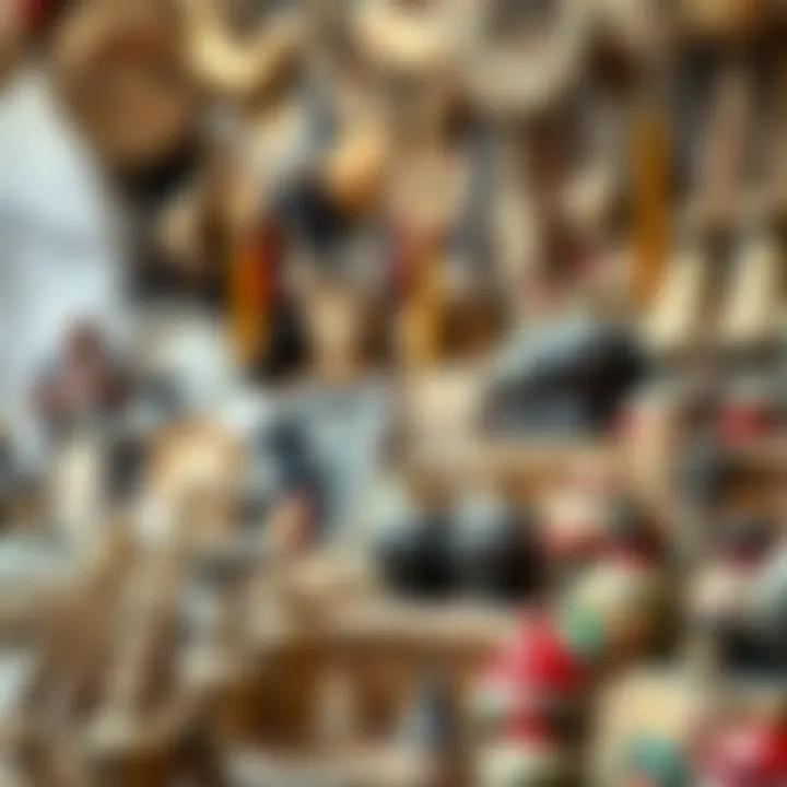 A beautifully arranged selection of handcrafted items and souvenirs