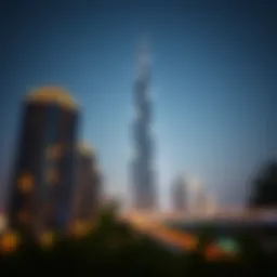 The stunning Burj Khalifa towering over the Dubai skyline