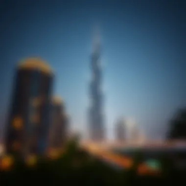 The stunning Burj Khalifa towering over the Dubai skyline