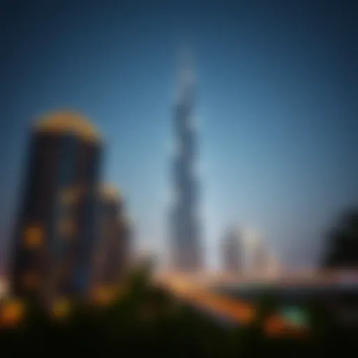 The stunning Burj Khalifa towering over the Dubai skyline