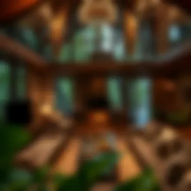 Luxurious Interior Features of the Treehouse Interior design showcasing luxury amenities in the treehouse
