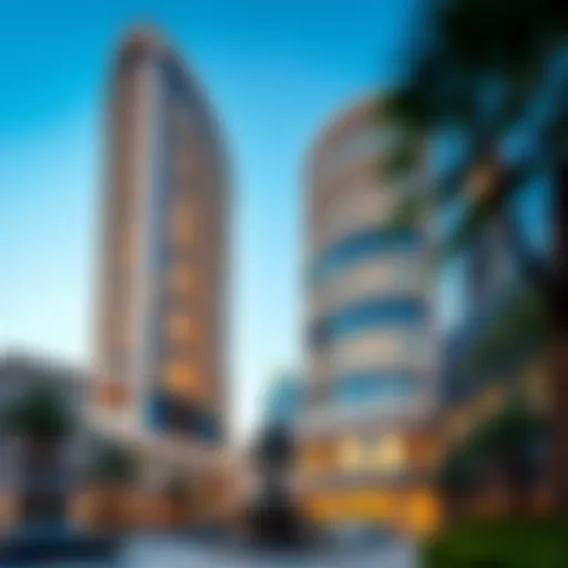 Stunning exterior view of Volante Tower showcasing its unique architectural design