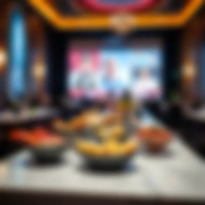 Elegant cinema snack bar with gourmet options