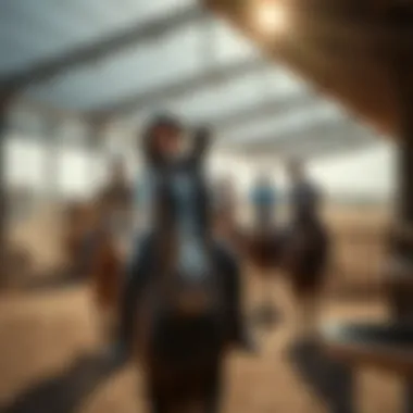 Group riding lesson at a Dubai stable