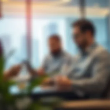 Investors analyzing market trends on digital devices