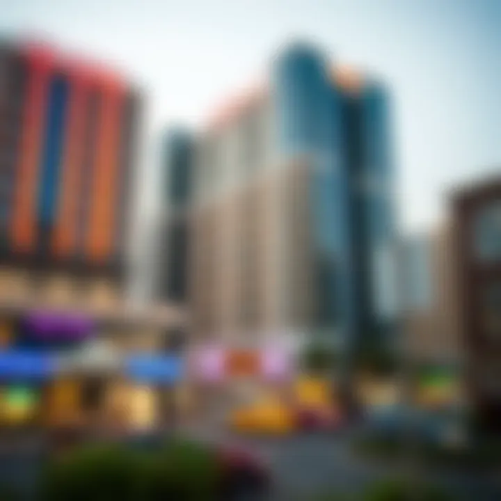 Business district in Jaddaf with commercial developments