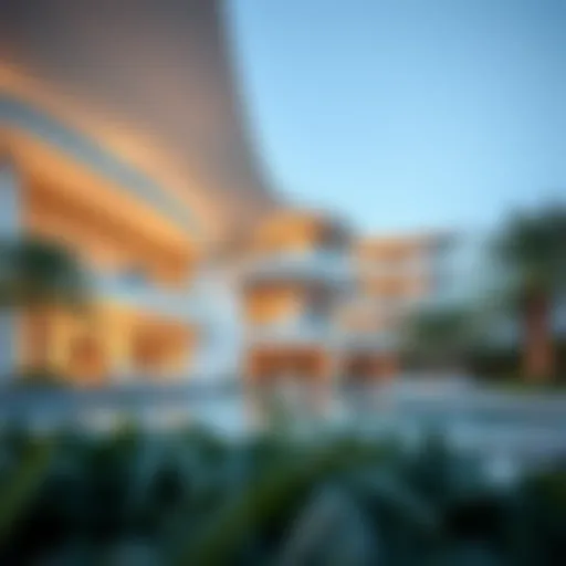 Stunning exterior view of the Jumeirah Pavilion showcasing its innovative architectural design
