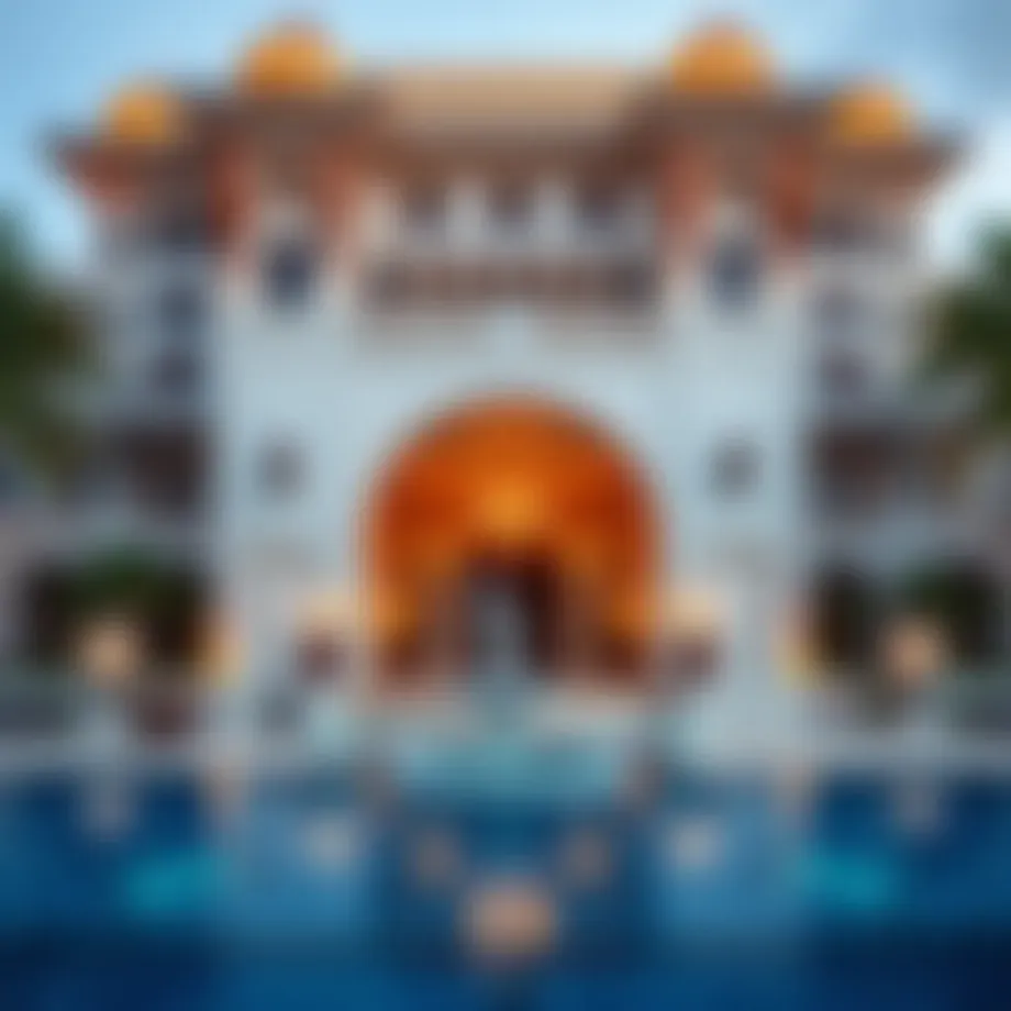 Luxurious exterior view of Khalidia Palace Hotel