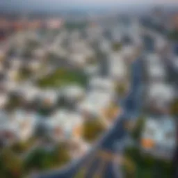 Aerial view of Khalidiya community showcasing residential buildings