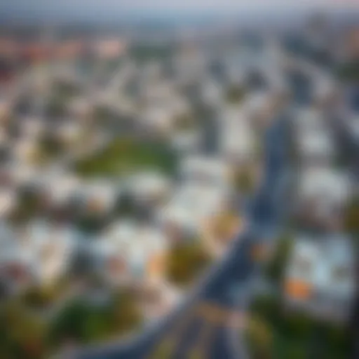 Aerial view of Khalidiya community showcasing residential buildings