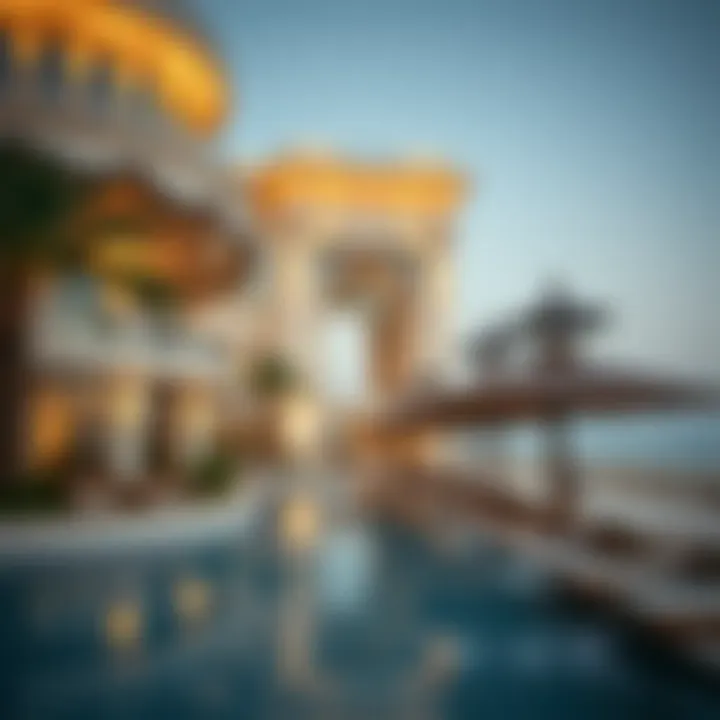Stunning architectural details of beachfront establishments