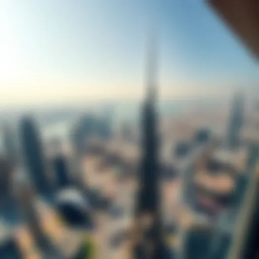 Panoramic view from the Burj Khalifa's observation deck