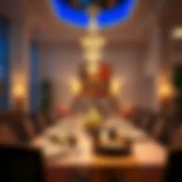 Elegant dining table with luxurious decor