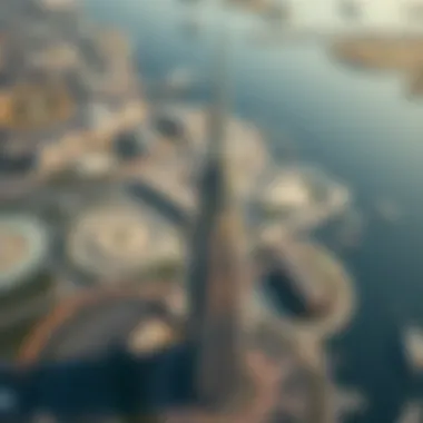 Aerial view of the surrounding area showcasing Meydan One Tower's strategic location